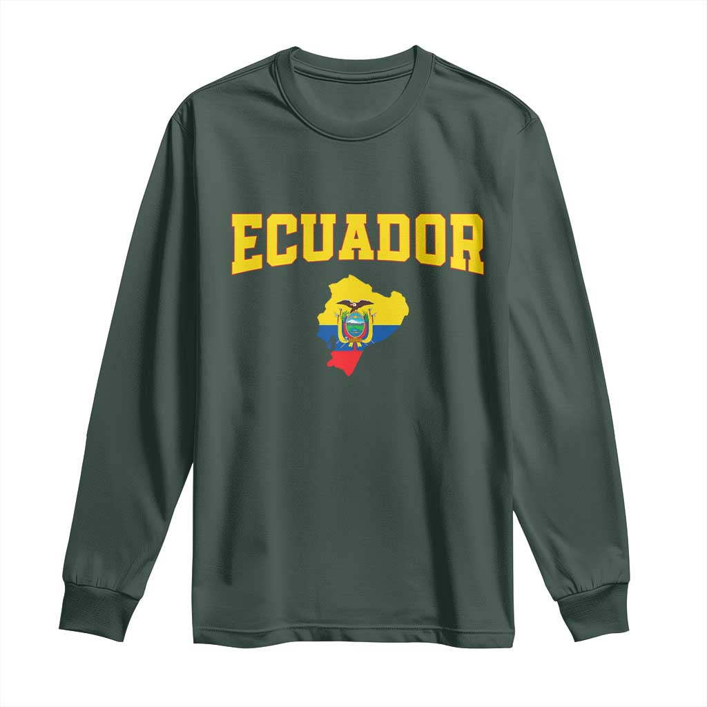 Proud Ecuadorian Map Long Sleeve Shirt Ecuador Roots Heritage Pride