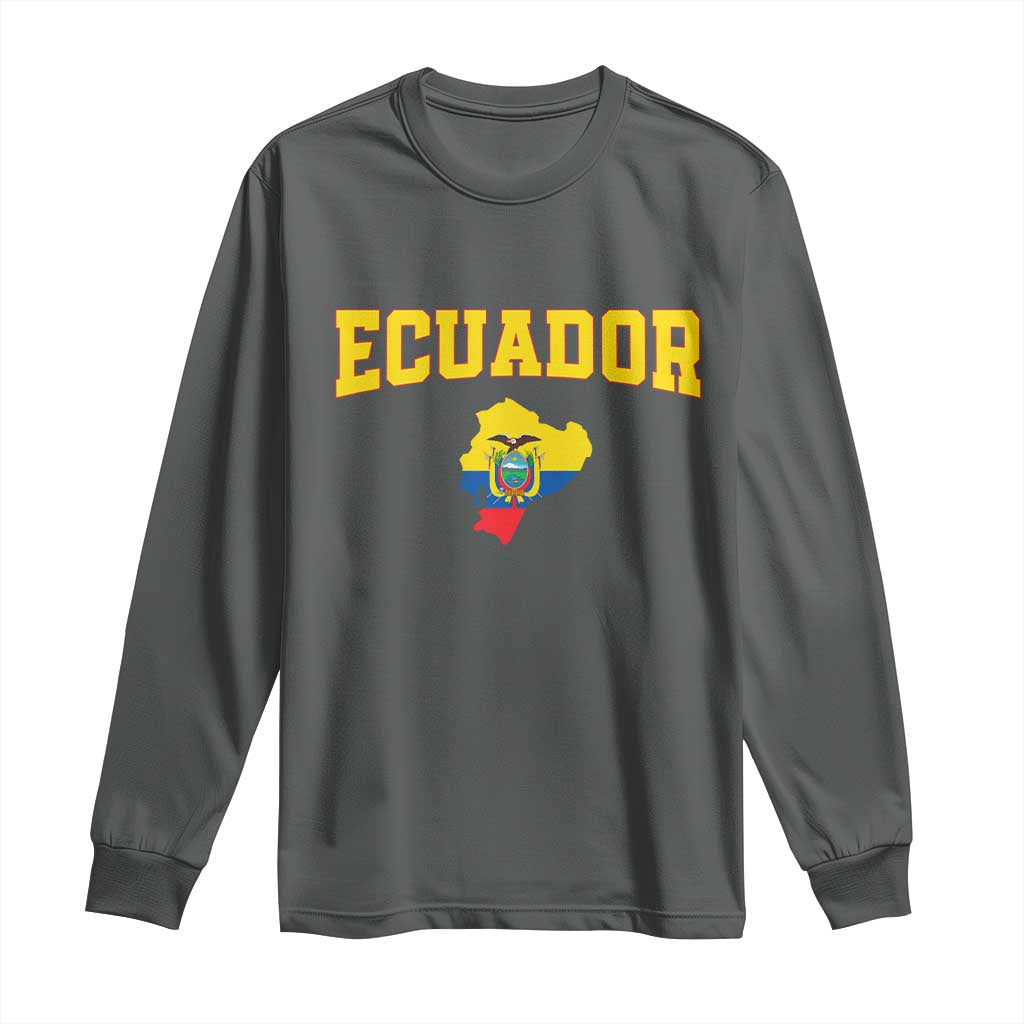Proud Ecuadorian Map Long Sleeve Shirt Ecuador Roots Heritage Pride