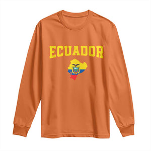 Proud Ecuadorian Map Long Sleeve Shirt Ecuador Roots Heritage Pride