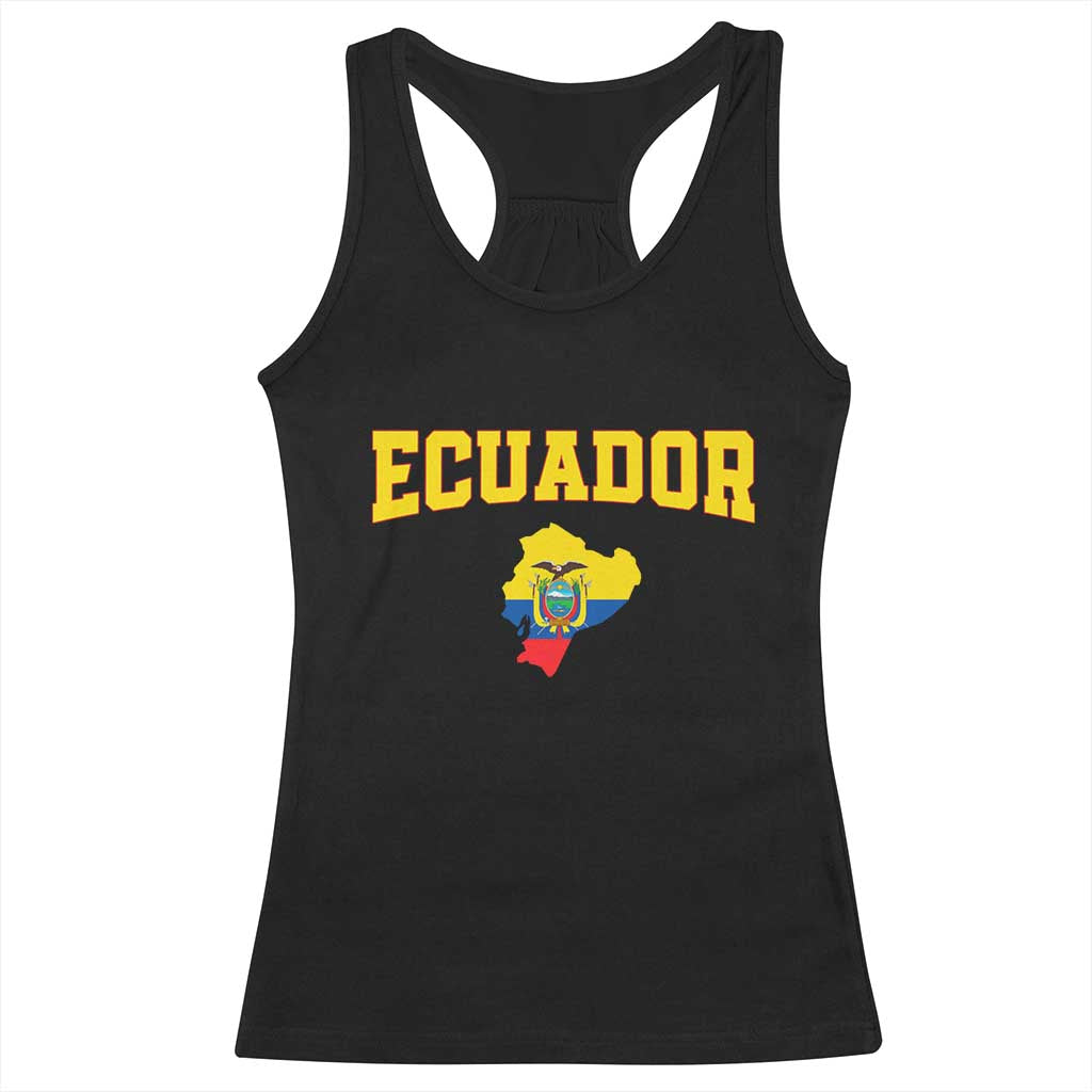 Proud Ecuadorian Map Racerback Tank Top Ecuador Roots Heritage Pride