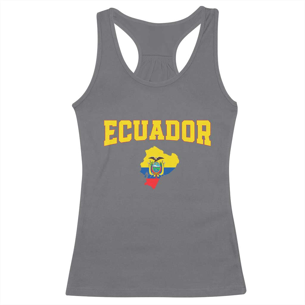 Proud Ecuadorian Map Racerback Tank Top Ecuador Roots Heritage Pride