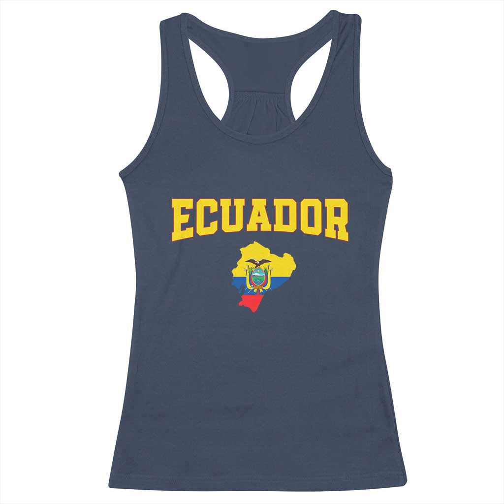 Proud Ecuadorian Map Racerback Tank Top Ecuador Roots Heritage Pride