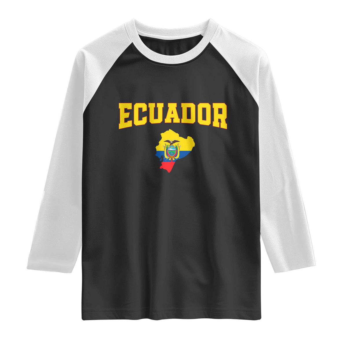 Proud Ecuadorian Map Raglan Shirt Ecuador Roots Heritage Pride