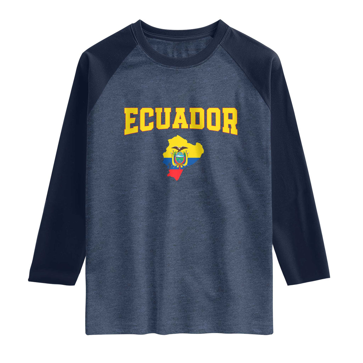 Proud Ecuadorian Map Raglan Shirt Ecuador Roots Heritage Pride