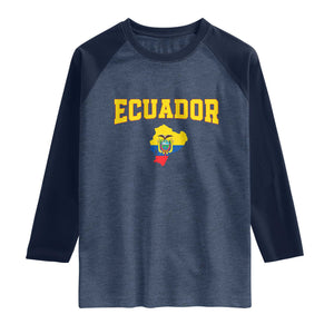 Proud Ecuadorian Map Raglan Shirt Ecuador Roots Heritage Pride