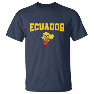 Proud Ecuadorian Map T Shirt Ecuador Roots Heritage Pride