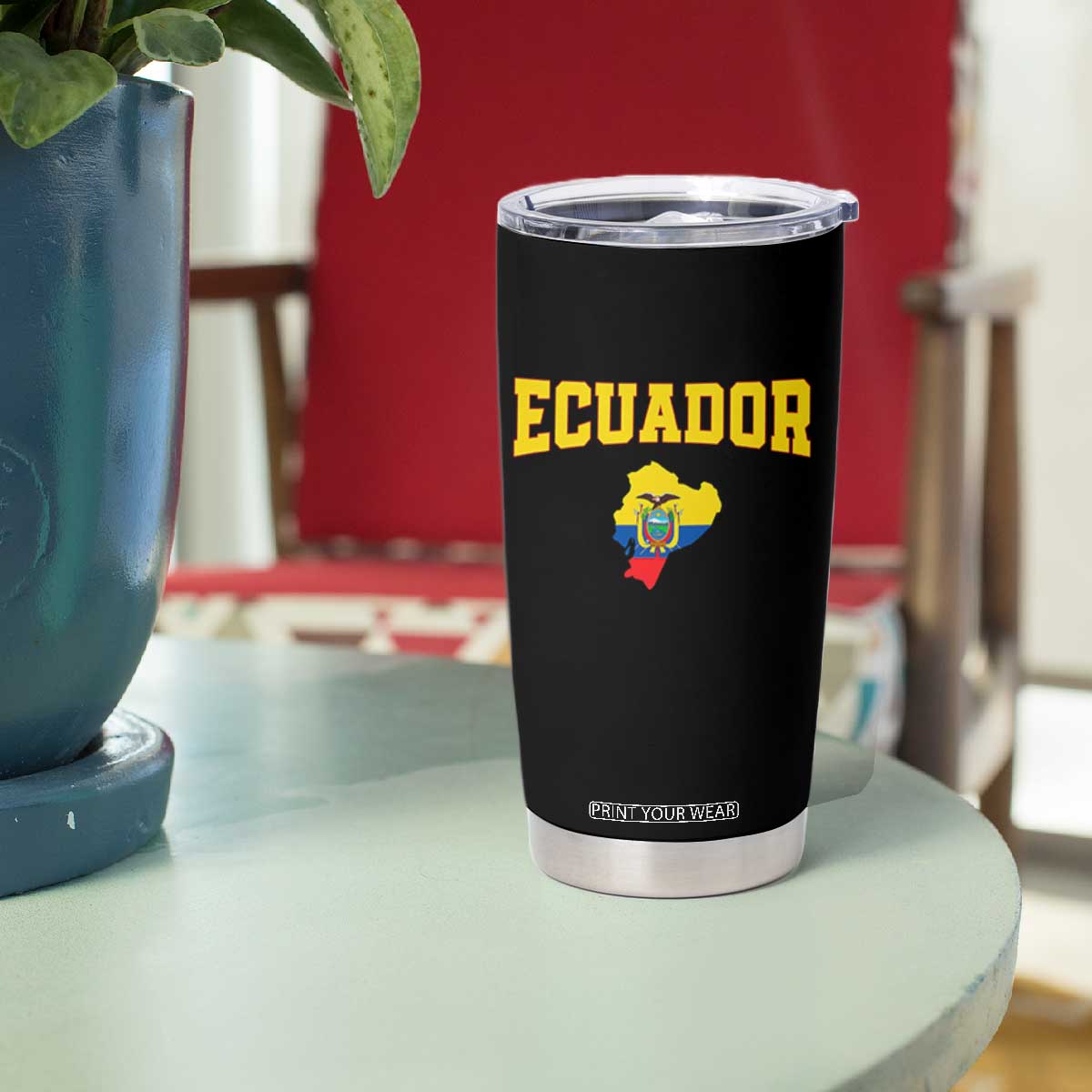 Proud Ecuadorian Map Tumbler Cup Ecuador Roots Heritage Pride