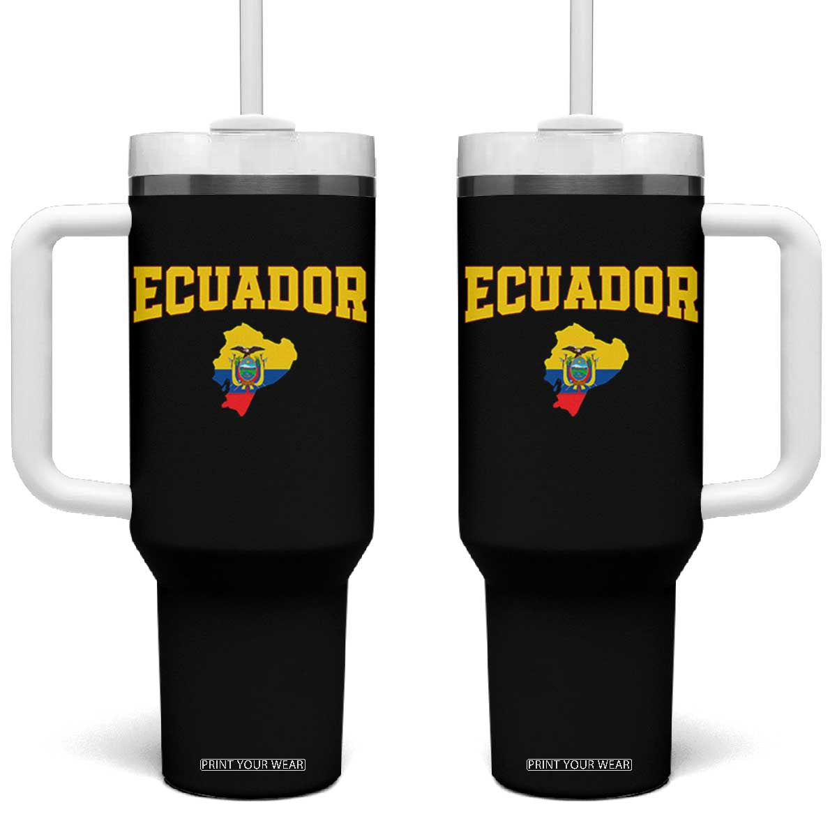 Proud Ecuadorian Map Tumbler With Handle Ecuador Roots Heritage Pride