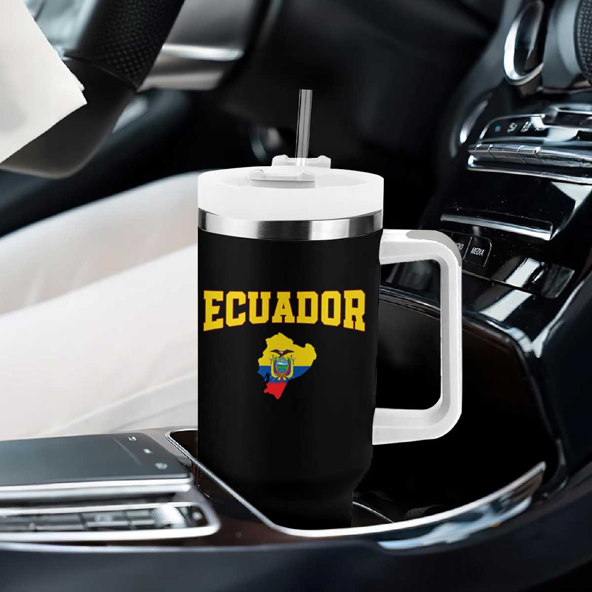 Proud Ecuadorian Map Tumbler With Handle Ecuador Roots Heritage Pride