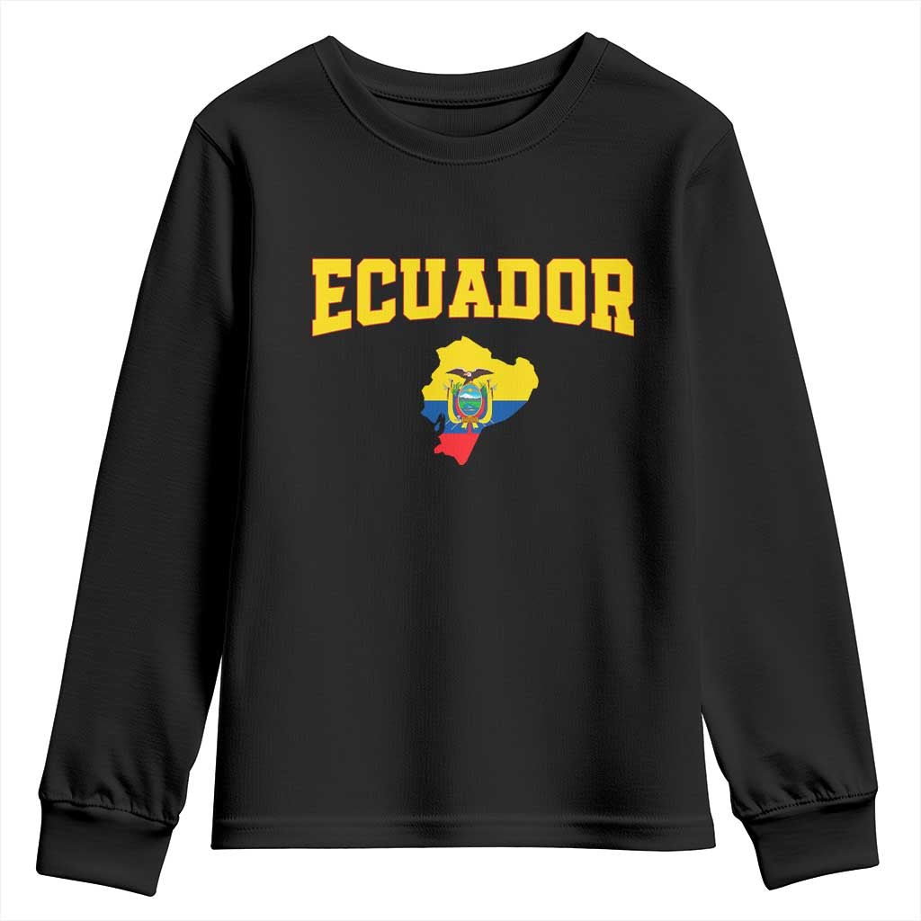 Proud Ecuadorian Map Youth Sweatshirt Ecuador Roots Heritage Pride