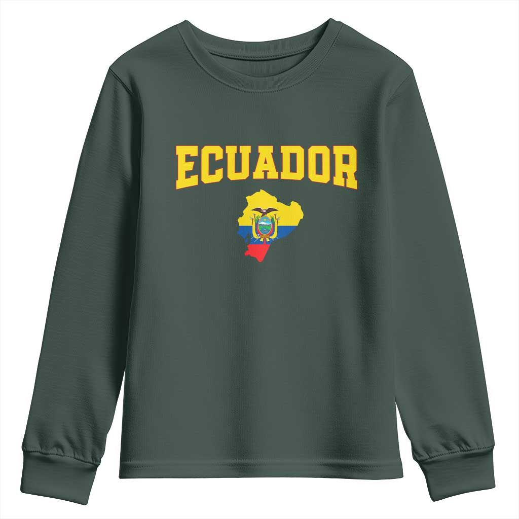 Proud Ecuadorian Map Youth Sweatshirt Ecuador Roots Heritage Pride