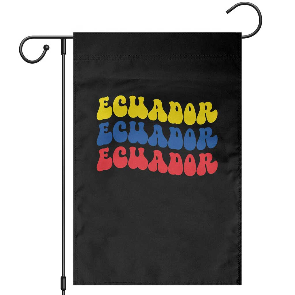 Retro Groovy Ecuador Garden Flag Proud Ecuadorian Heritage