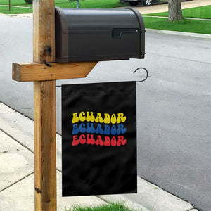 Retro Groovy Ecuador Garden Flag Proud Ecuadorian Heritage