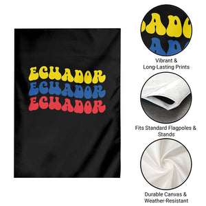 Retro Groovy Ecuador Garden Flag Proud Ecuadorian Heritage