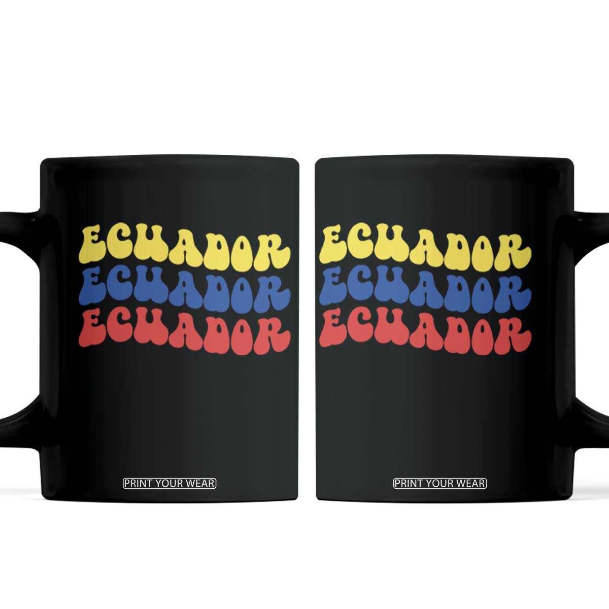 Retro Groovy Ecuador Coffee Mug Proud Ecuadorian Heritage