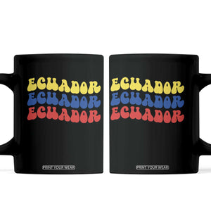 Retro Groovy Ecuador Coffee Mug Proud Ecuadorian Heritage