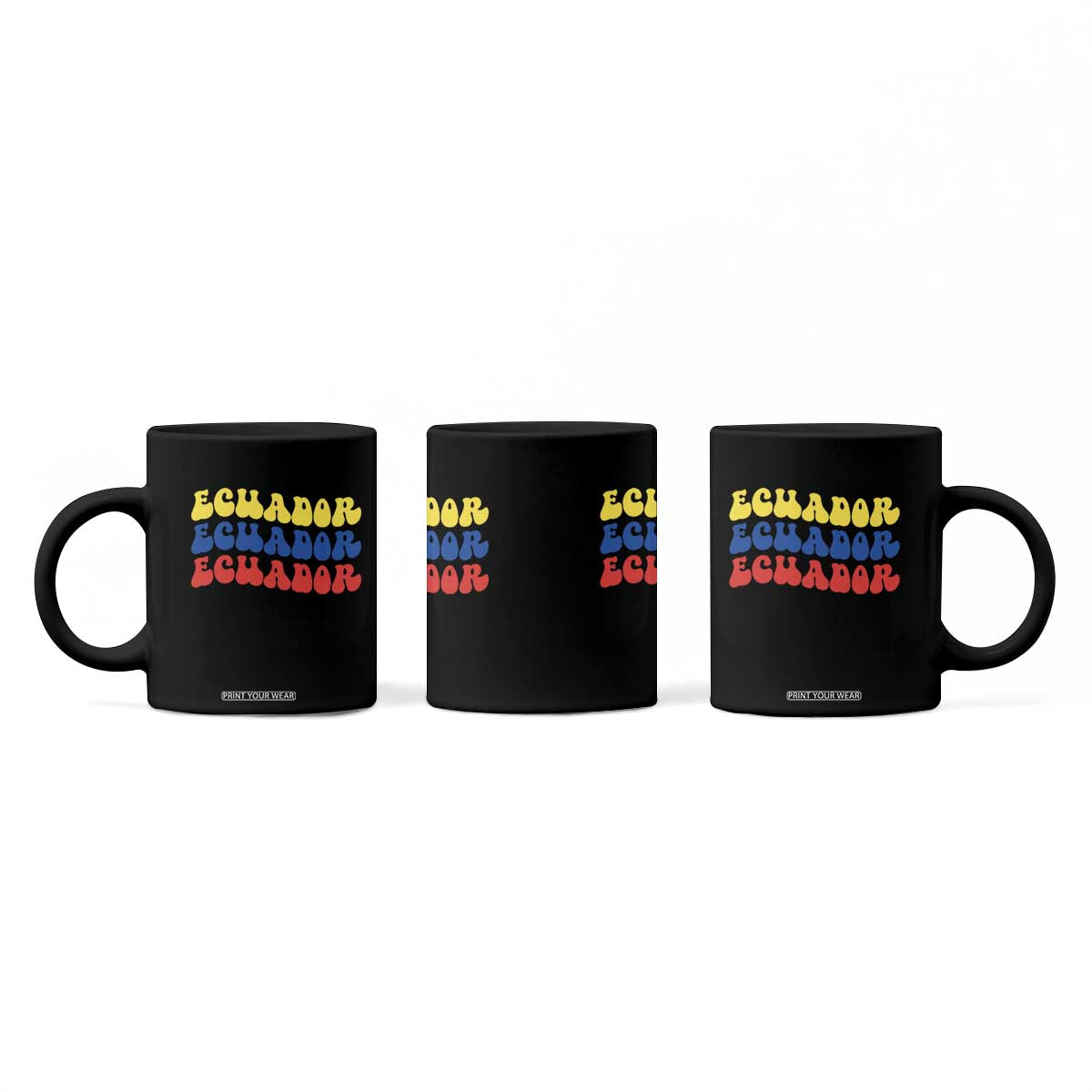 Retro Groovy Ecuador Coffee Mug Proud Ecuadorian Heritage