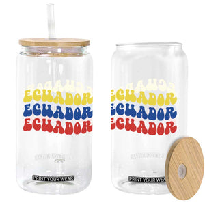 Retro Groovy Ecuador Glass Can Proud Ecuadorian Heritage
