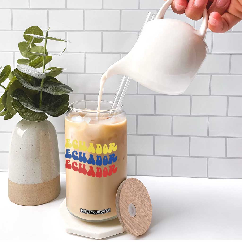 Retro Groovy Ecuador Glass Can Proud Ecuadorian Heritage