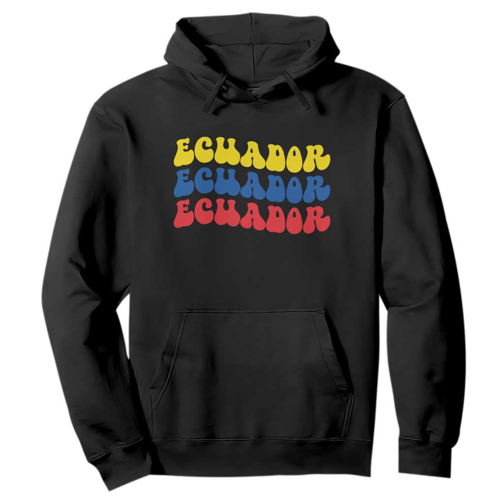 Retro Groovy Ecuador Hoodie Proud Ecuadorian Heritage