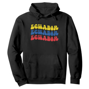Retro Groovy Ecuador Hoodie Proud Ecuadorian Heritage