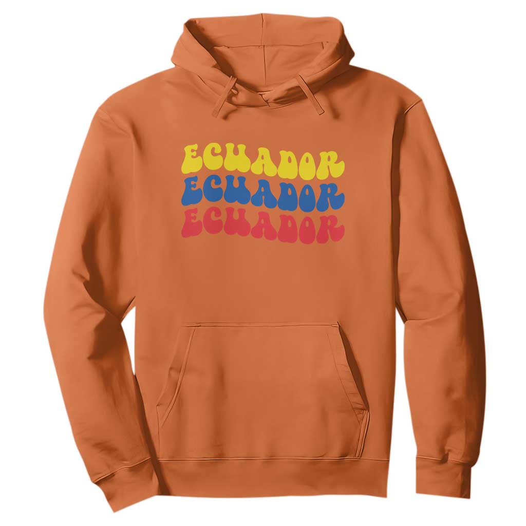 Retro Groovy Ecuador Hoodie Proud Ecuadorian Heritage