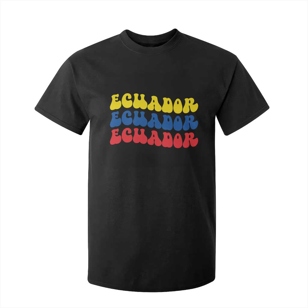Retro Groovy Ecuador T Shirt For Kid Proud Ecuadorian Heritage TS12 Black Print Your Wear