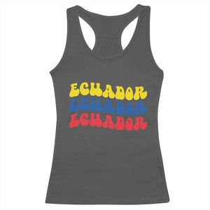 Retro Groovy Ecuador Racerback Tank Top Proud Ecuadorian Heritage