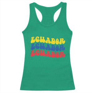 Retro Groovy Ecuador Racerback Tank Top Proud Ecuadorian Heritage