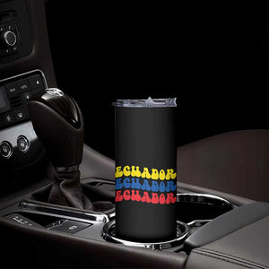 Retro Groovy Ecuador Skinny Tumbler Proud Ecuadorian Heritage
