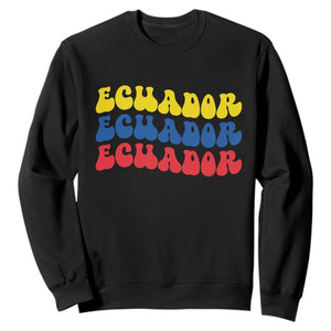 Retro Groovy Ecuador Sweatshirt Proud Ecuadorian Heritage
