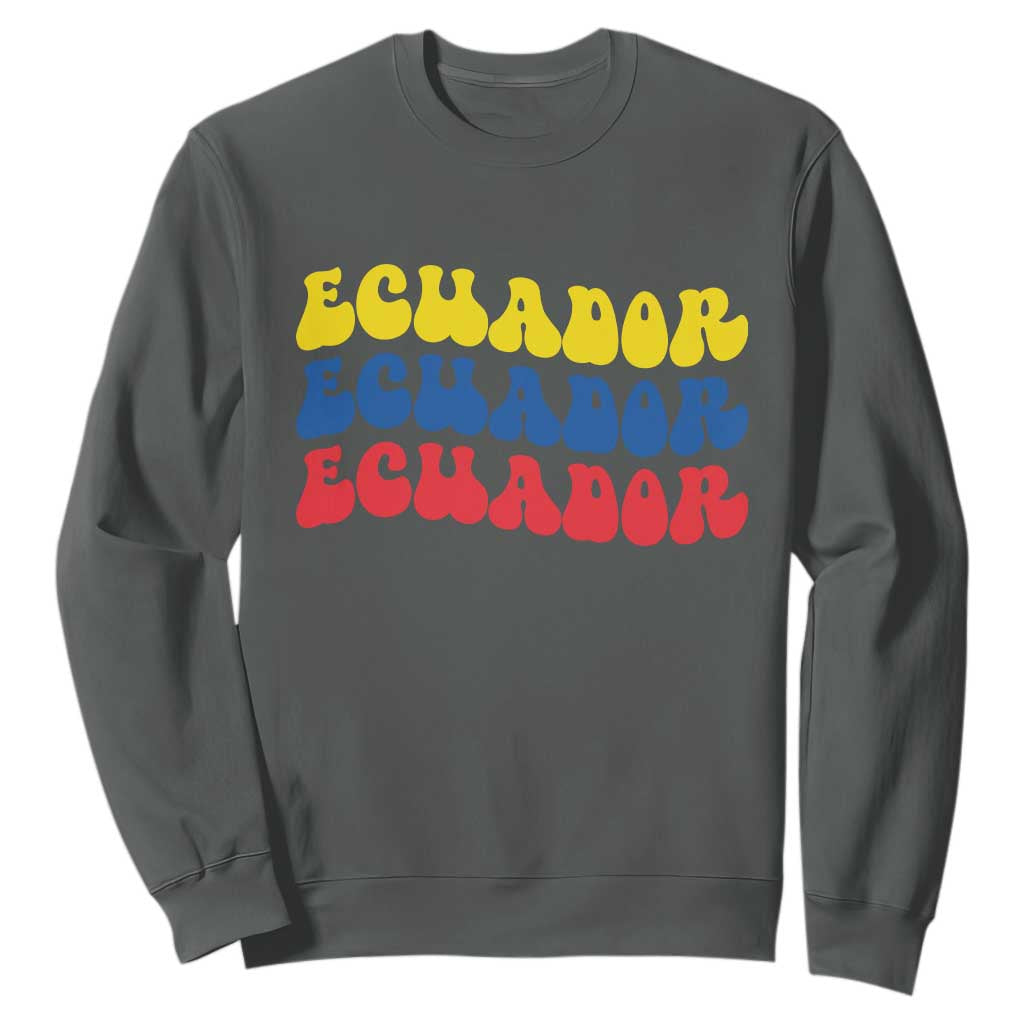 Retro Groovy Ecuador Sweatshirt Proud Ecuadorian Heritage
