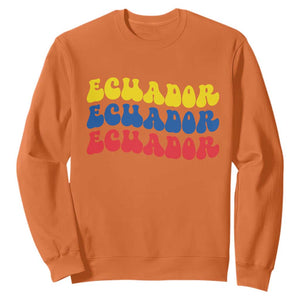 Retro Groovy Ecuador Sweatshirt Proud Ecuadorian Heritage
