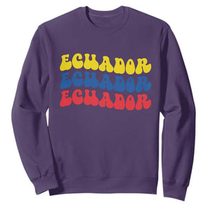 Retro Groovy Ecuador Sweatshirt Proud Ecuadorian Heritage
