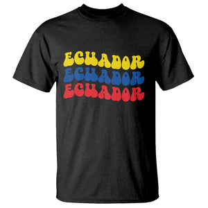 Retro Groovy Ecuador T Shirt Proud Ecuadorian Heritage