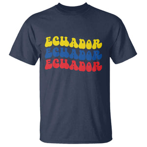 Retro Groovy Ecuador T Shirt Proud Ecuadorian Heritage