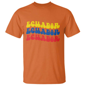 Retro Groovy Ecuador T Shirt Proud Ecuadorian Heritage