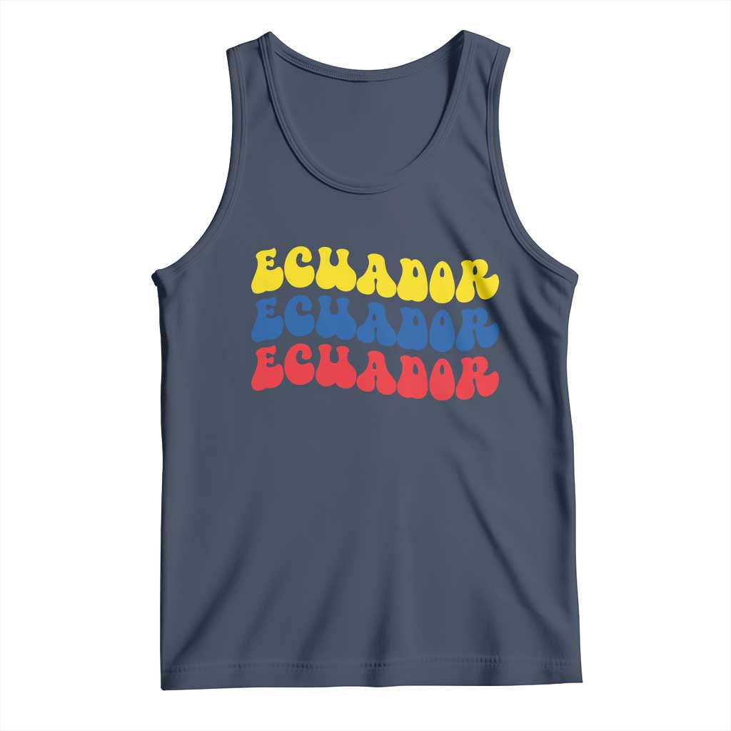 Retro Groovy Ecuador Tank Top Proud Ecuadorian Heritage