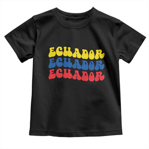 Retro Groovy Ecuador Toddler T Shirt Proud Ecuadorian Heritage