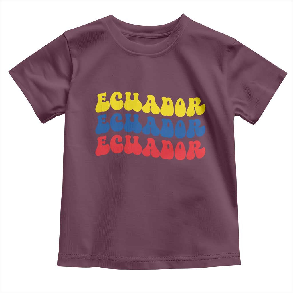 Retro Groovy Ecuador Toddler T Shirt Proud Ecuadorian Heritage