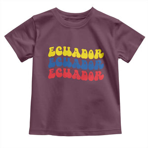 Retro Groovy Ecuador Toddler T Shirt Proud Ecuadorian Heritage
