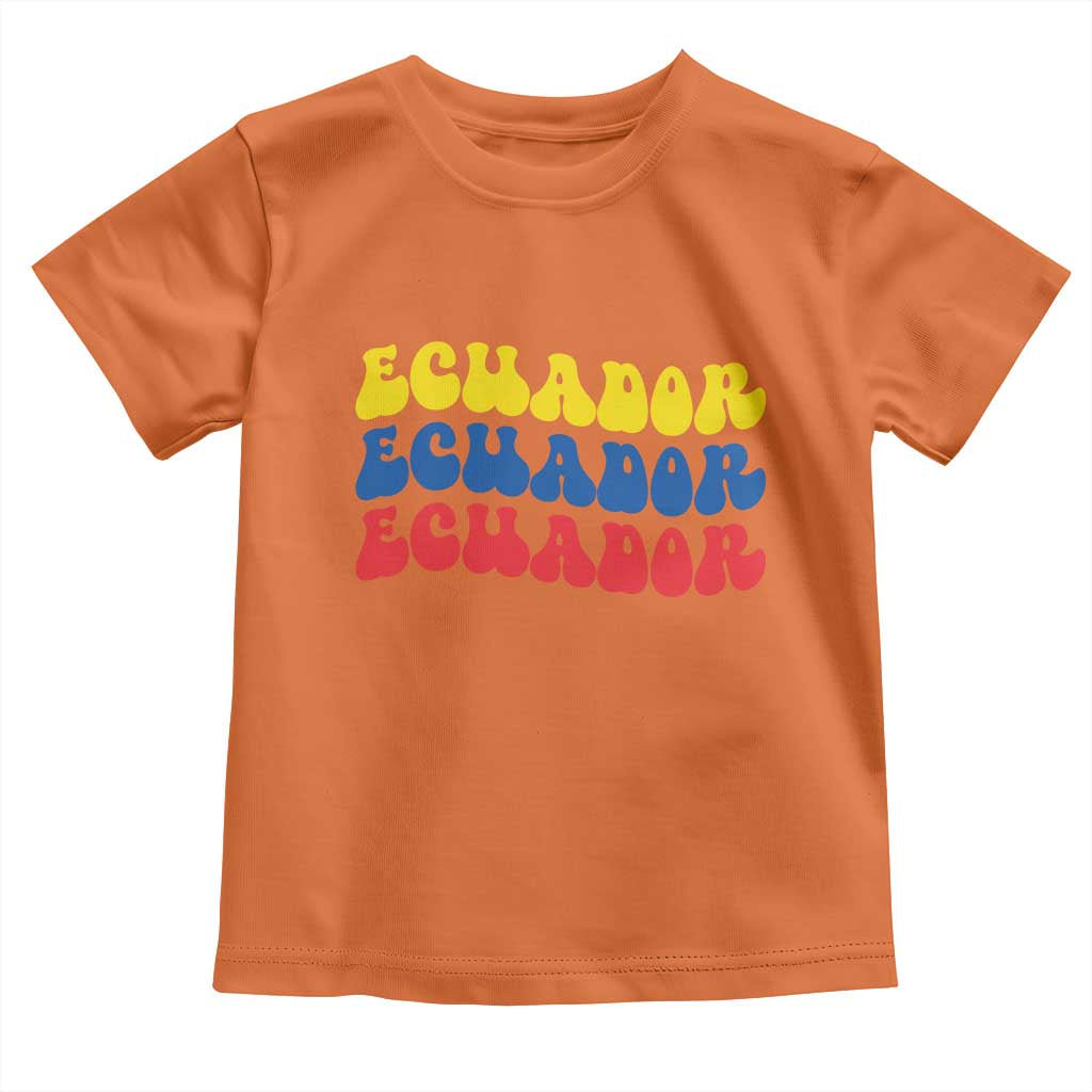 Retro Groovy Ecuador Toddler T Shirt Proud Ecuadorian Heritage