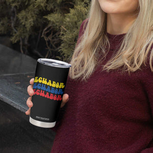 Retro Groovy Ecuador Tumbler Cup Proud Ecuadorian Heritage