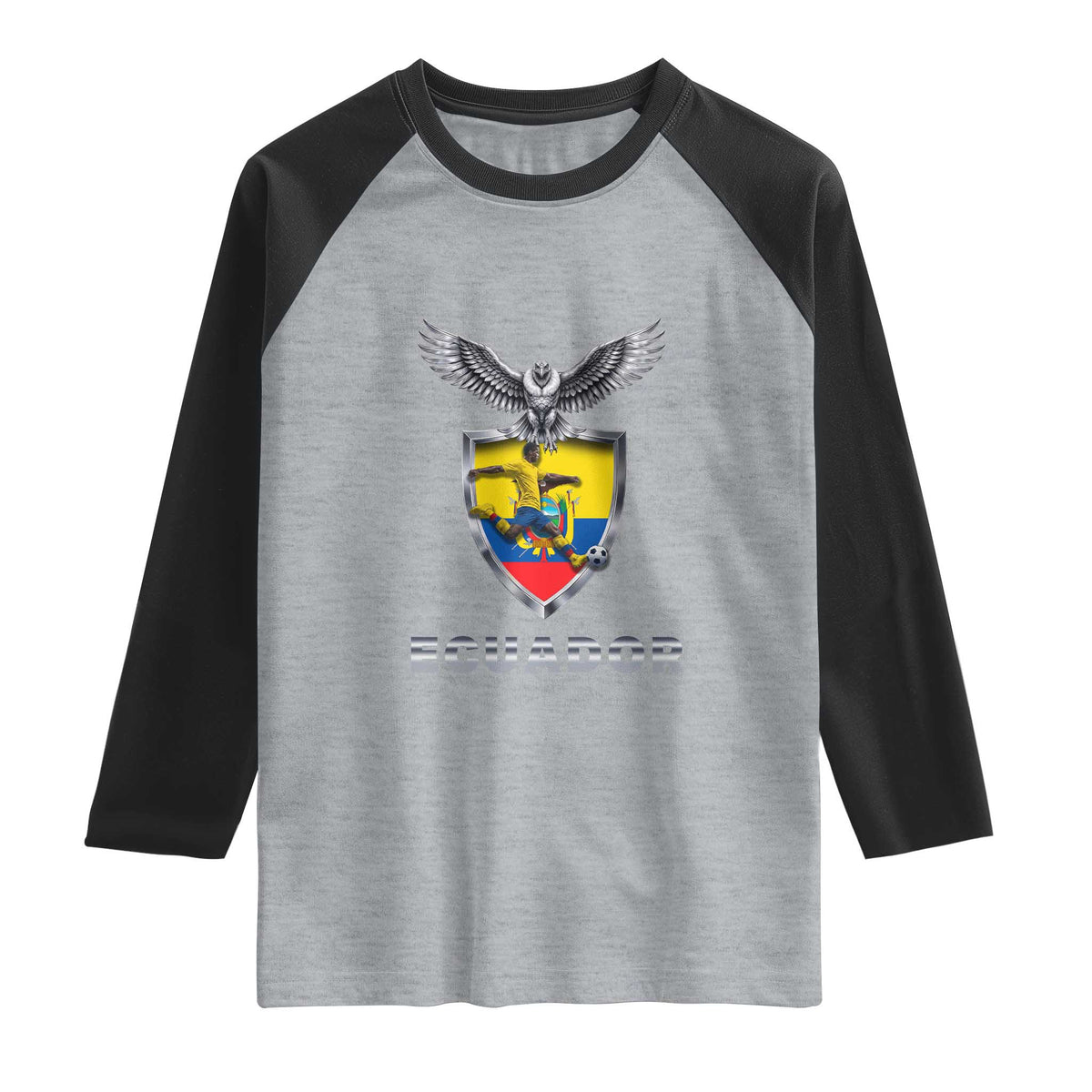 Ecuador Soccer Lover Raglan Shirt Proud Ecuadorian Game Day Gift