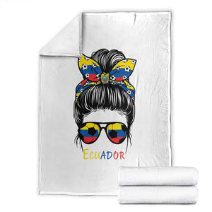Ecuador Soccer Throw Blanket Chica Ecuatoriana Pride Game Day Gift