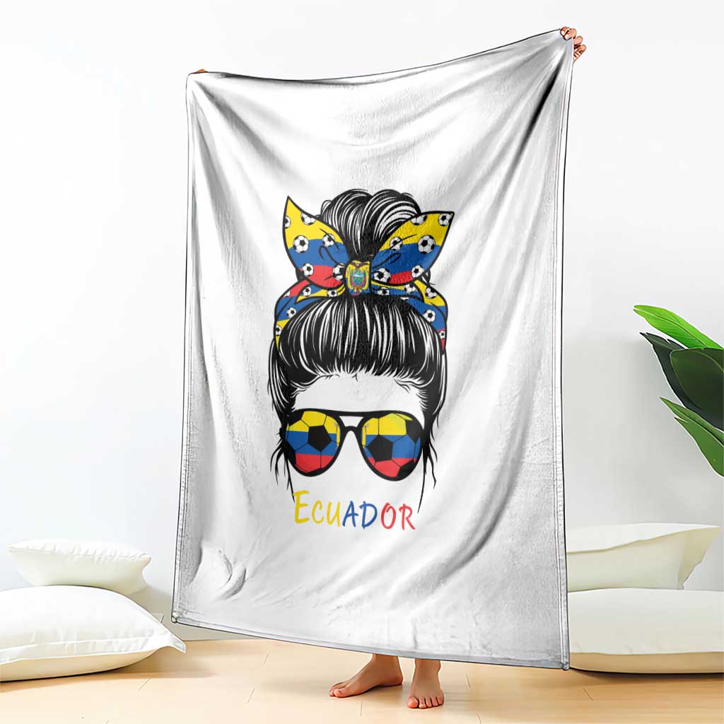 Ecuador Soccer Throw Blanket Chica Ecuatoriana Pride Game Day Gift