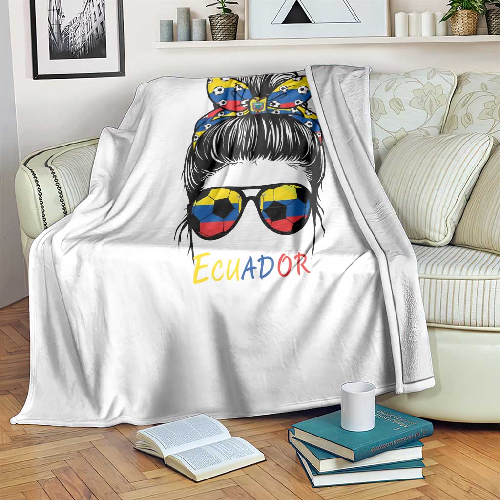 Ecuador Soccer Throw Blanket Chica Ecuatoriana Pride Game Day Gift