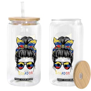 Ecuador Soccer Glass Can Chica Ecuatoriana Pride Game Day Gift