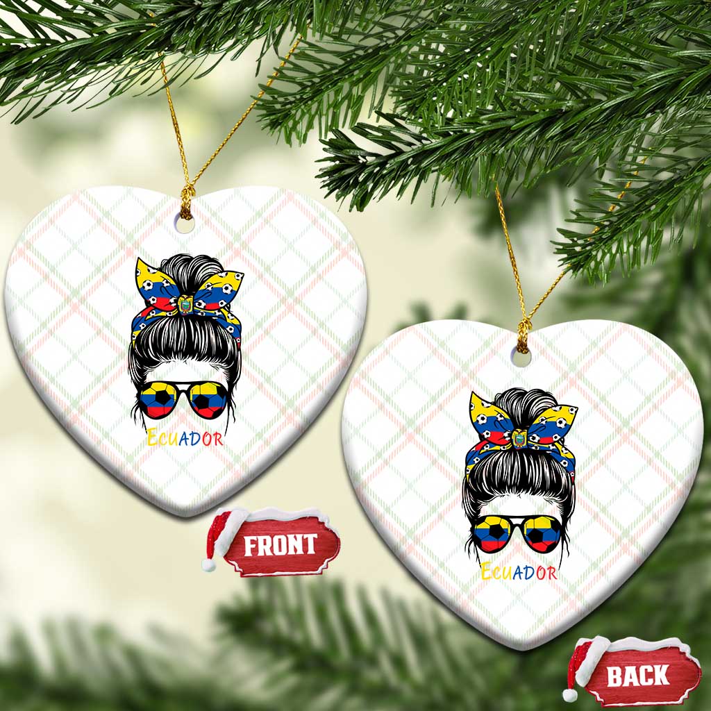 Ecuador Soccer Ceramic Ornament Chica Ecuatoriana Pride Game Day Gift