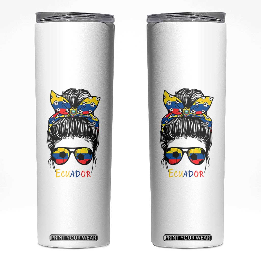 Ecuador Soccer Skinny Tumbler Chica Ecuatoriana Pride Game Day Gift